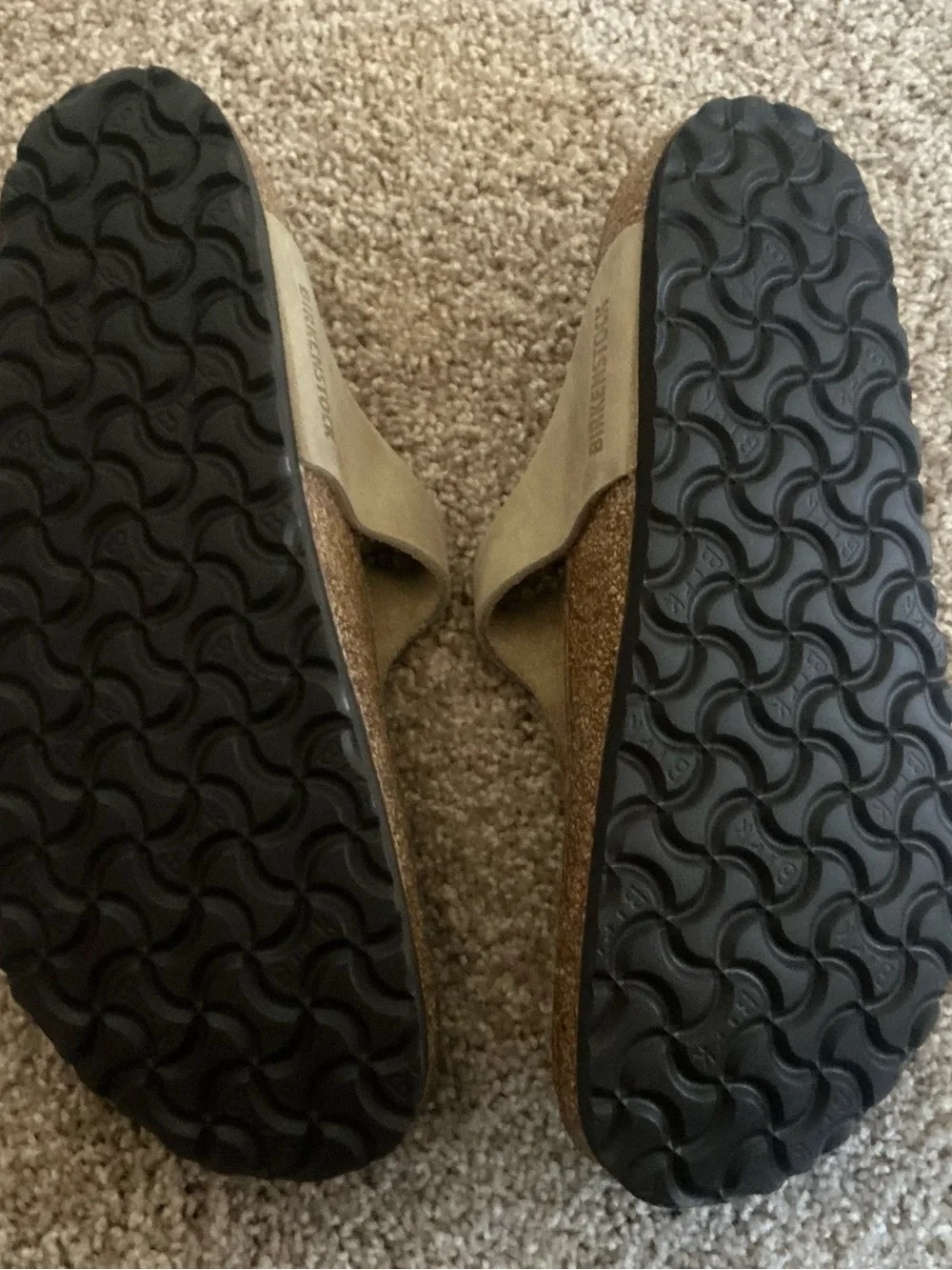 New Birkenstocks Taupe Gizeh Sandals-40